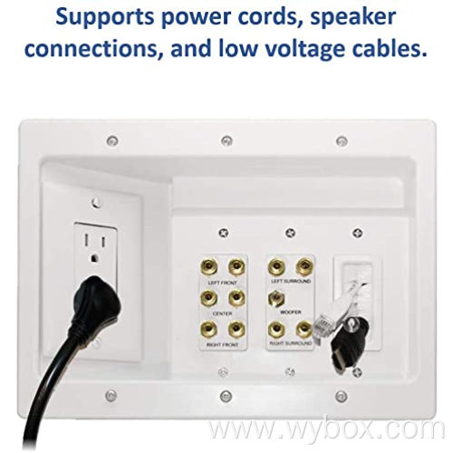 Home Office & Theater,In Wall TV Power Kit, White, Home Entertainment Boxes recessed power cabling connections